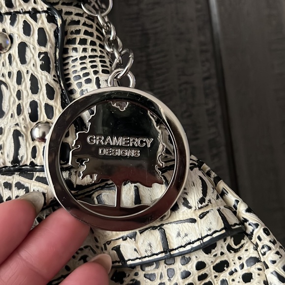 NWOT Vintage Gramercy Designs snakeskin shoulder bag w/3 interior zipper pockets - Picture 5 of 11